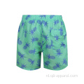 Patroon 100% polyester zwembroek Groene boardshort